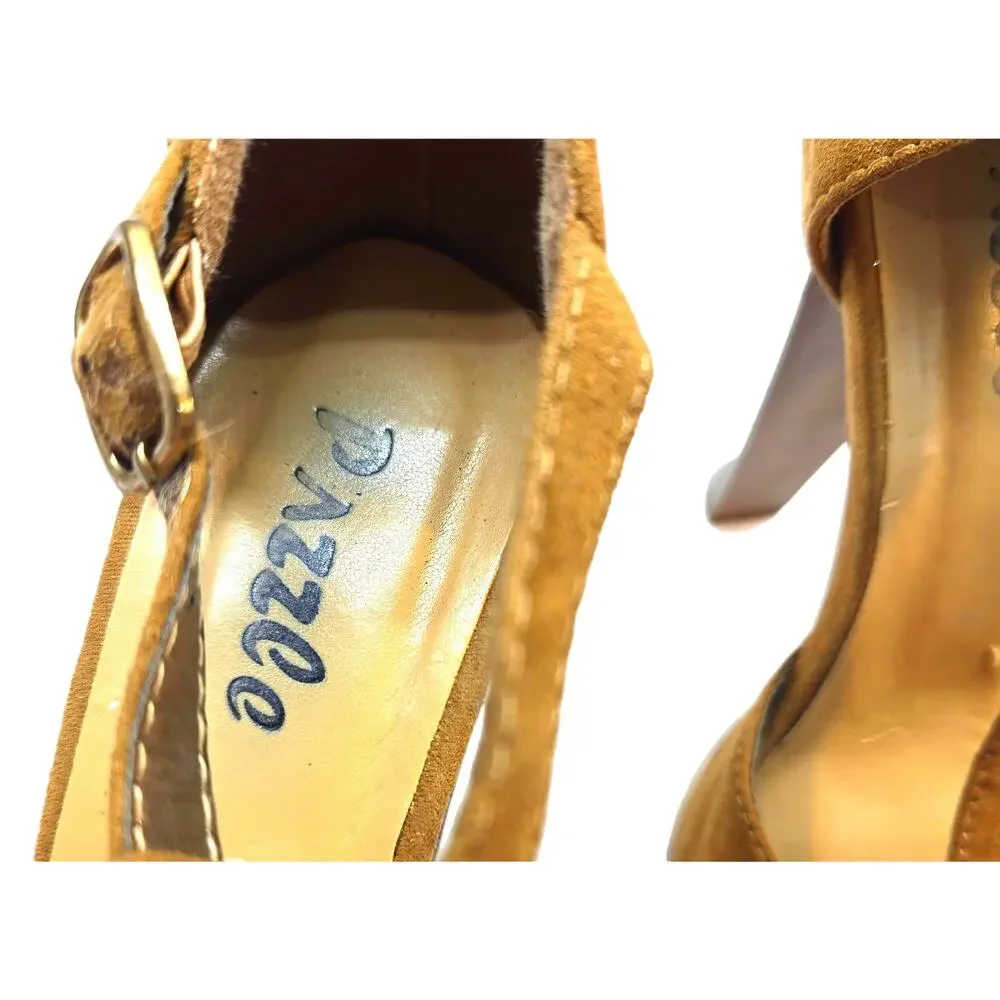 Pazzle Women's Shoes Sz 7 brown 5 inch Heel Platform Open Toe Misses